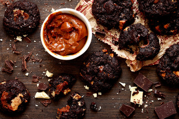 Homemade Chocolate Caramel Cookies