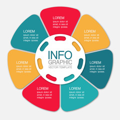 Vector  circular iInfographic template for business, presentations, web design, 7 options.