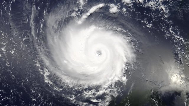 Hurricane Frances rotating on ocean, aerial satellite view. Contains public domain image by Nasa