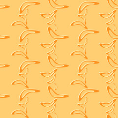 Fototapeta premium Simple seamless pattern with hand drawn flying boomerangs. Soft design in pale shades for textile, wrapping paper, prints, fabric, wallpaper, web etc.