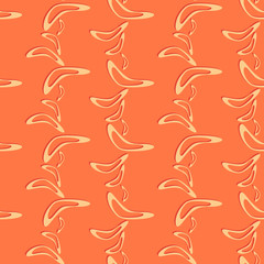 Simple seamless pattern with hand drawn flying boomerangs. Soft design in pale shades for textile, wrapping paper, prints, fabric, wallpaper, web etc.