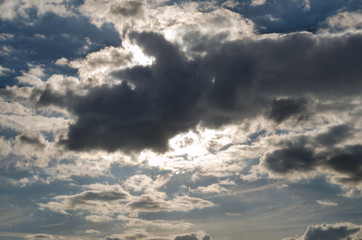 Fototapeta na wymiar Bright blue cloudscape. Nature picture for background. Cloudy texture.