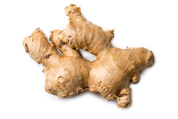 ginger root on white isolated background