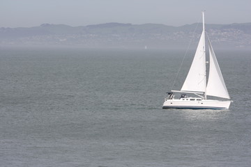Obraz premium Sailing in San Francisco Bay in San Francisco, California 