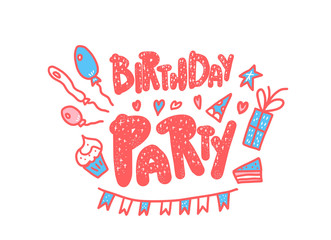 Birthday party poster. Vector design.