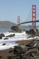 Golden Gate Bridge From Marshall's Beach in San Francisco, California 