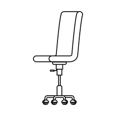 silhouette of office chair with white background