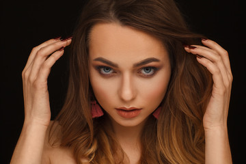 Obraz premium Portrait of a beautiful woman. Studio photo session