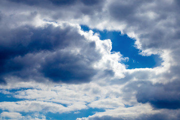 The sky with dark and light clouds background