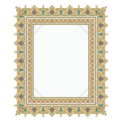 Exquisite arabesque pattern in brown and turquoise tone