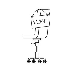 chair with vacant poster hanging icon