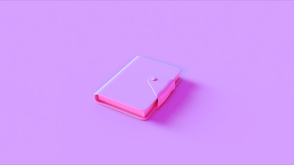 Pink Small Notebook with Clasp Closed 3d illustration 3d render