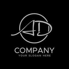 AD Initial  elegant logo, Modern Logo Design Vector