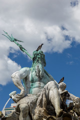 Fragment of the Neptune Fountain in the center of Berlin
