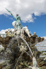 Fragment of the Neptune Fountain in the center of Berlin