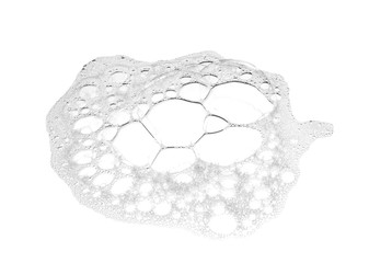 Spot of soft soap foam on white background