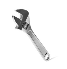 Adjustable wrench isolated on white. Construction tool