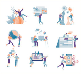 office concept business people for project management, business, workflow and consulting. Modern vector illustration flat concepts character for website and mobile website development.