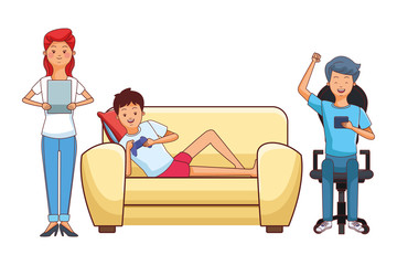 Millennial people gaming party