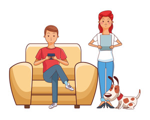 Millennial people gaming party