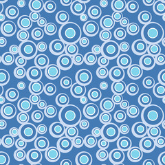 Bright vector colorful bubbles on colored background. Abstract geometric seamless pattern for textile, wrapping paper, prints, fabric, wallpaper, web etc.