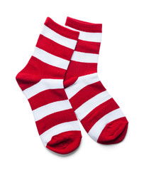Red White Striped Socks