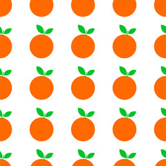 Orange fruit seamless pattern. Vector abstract background. Template for cover design. Simple graphic print, textile ornament.