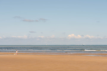 magnifique paysage de la Côte d'opale avec les falaises anglaises à l'horizon