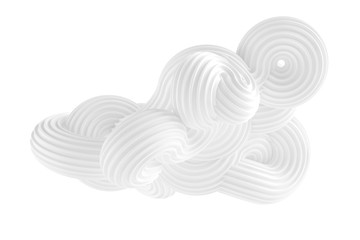 Abstract form on a white background. 3d illustration, 3d rendering.