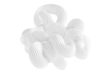 Abstract form on a white background. 3d illustration, 3d rendering.