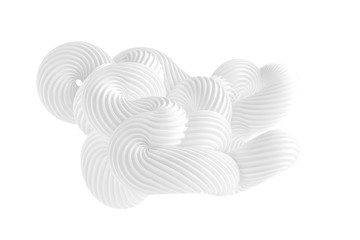 Abstract form on a white background. 3d illustration, 3d rendering.
