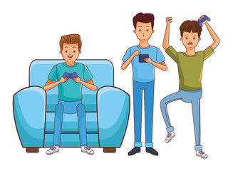 Millennial people gaming party