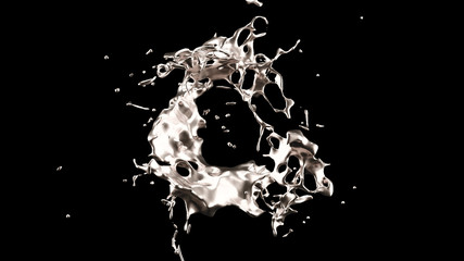 Obraz premium A splash of gold. 3d illustration, 3d rendering.