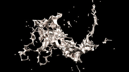 A splash of gold. 3d illustration, 3d rendering.