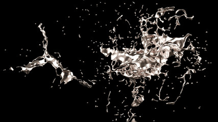 Obraz premium A splash of gold. 3d illustration, 3d rendering.