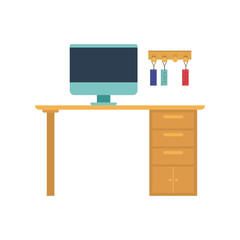 office desk with white background