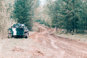 forest. worth infantry fighting vehicle. road share of military equipment. have toning