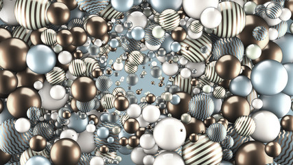 Festive, positive, bright background with balls. 3d illustration, 3d rendering.