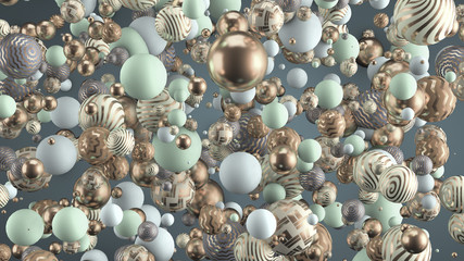 Obraz premium Festive, positive, bright background with balls. 3d illustration, 3d rendering.