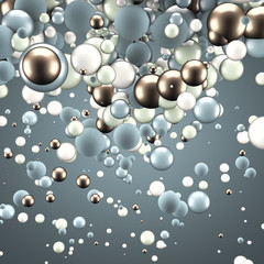 Festive, positive, bright background with balls. 3d illustration, 3d rendering.