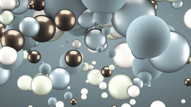 Festive, positive, bright background with balls. 3d illustration, 3d rendering. © Pierell