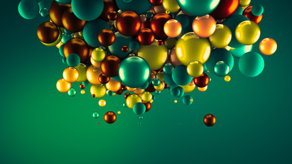 Festive, positive, bright background with balls. 3d illustration, 3d rendering.