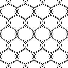 Vector seamless texture. Modern geometric background. Lattice with curved lines.