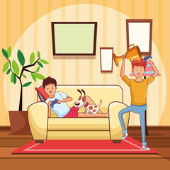 Millennials and videogames cartoons in black and white