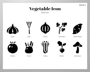 Vegetable icons Solid pack