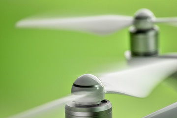 blurred rotating drone propellers