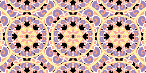 Abstract background of colored mandalas