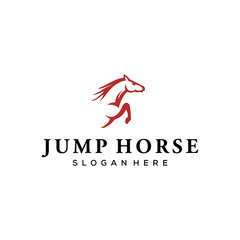 Fototapeta premium jump horse vector logo design