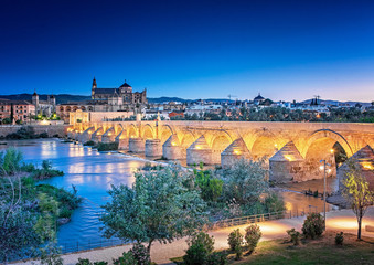 Roman Bridge and Guadalquivir river, Great Mosque, Cordoba, Spain