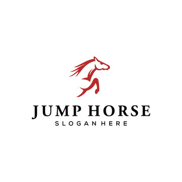 jump horse vector logo design